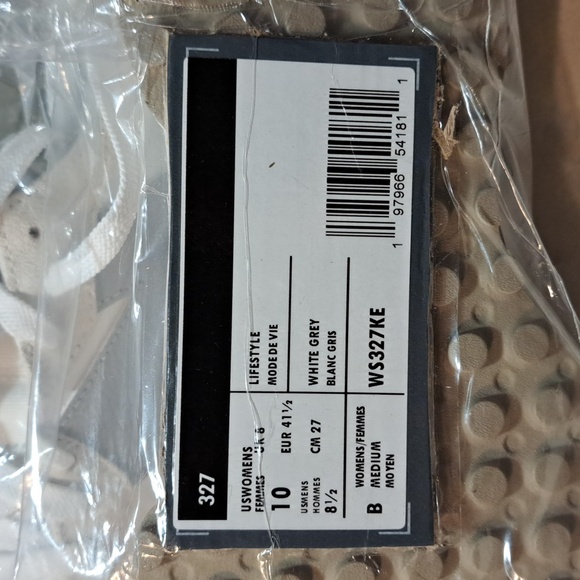 New Balance 327 White w/Grey N  WS327KE SZ: 10B Medium - Picture 3 of 16